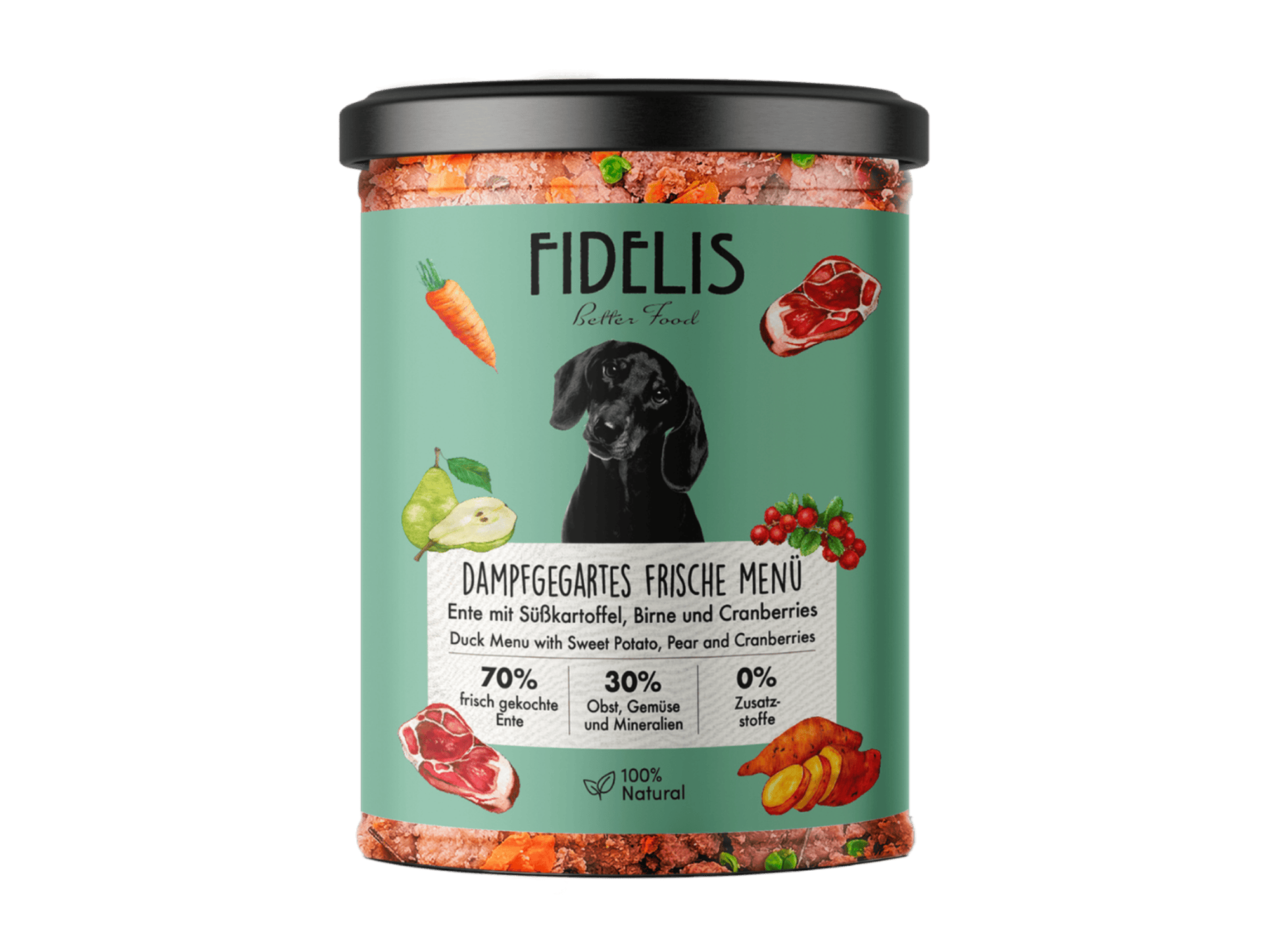 Fidelis dampkokt ferskfôr av and 400 g