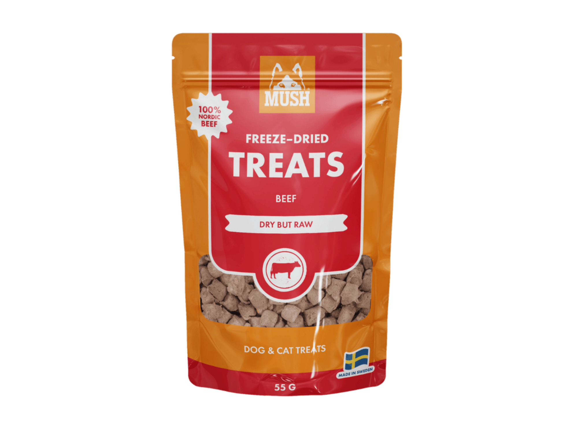 Mush Freeze-Dried Treats frysetørkede godbiter av storfe