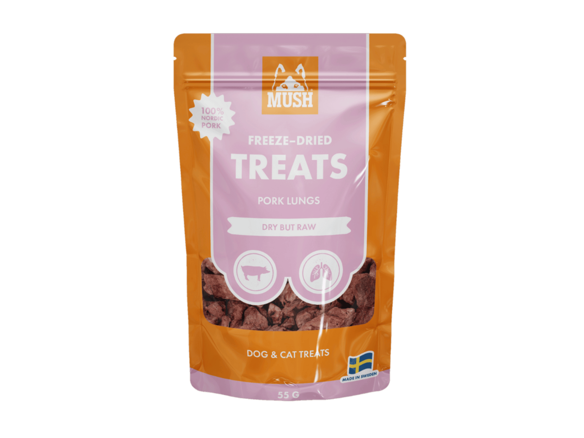 Mush Freeze-Dried Treats frysetørkede godbiter av svin