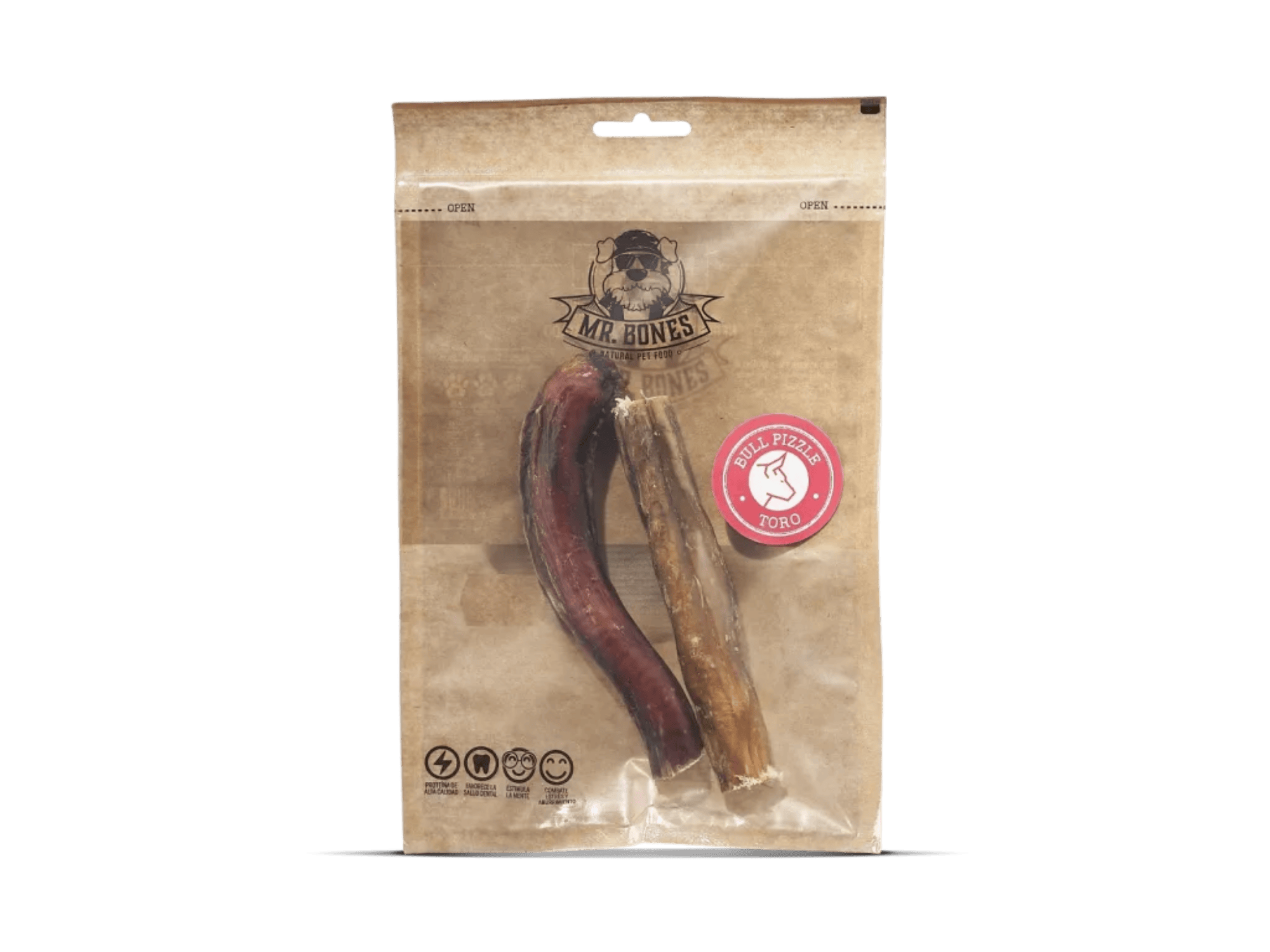Mr. Bones Natural Snacks lufttørkede oksemuskler 2 stk