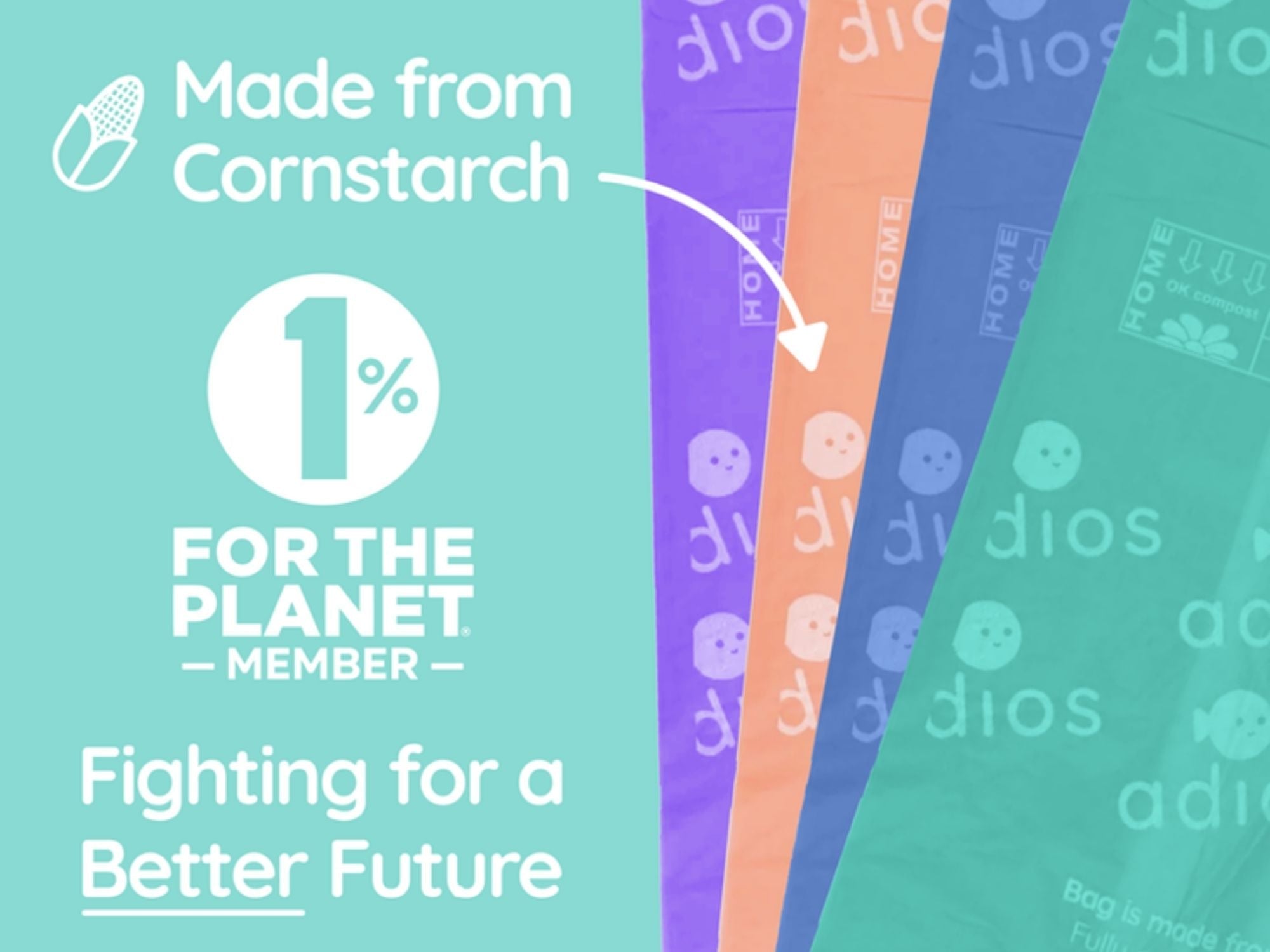 Adios komposterbare grå hundeposer med håndtak - Hundepappa