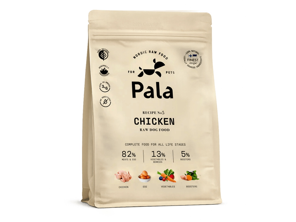 Pala Recipe 5 lufttørket råfôr av kylling - Hundepappa