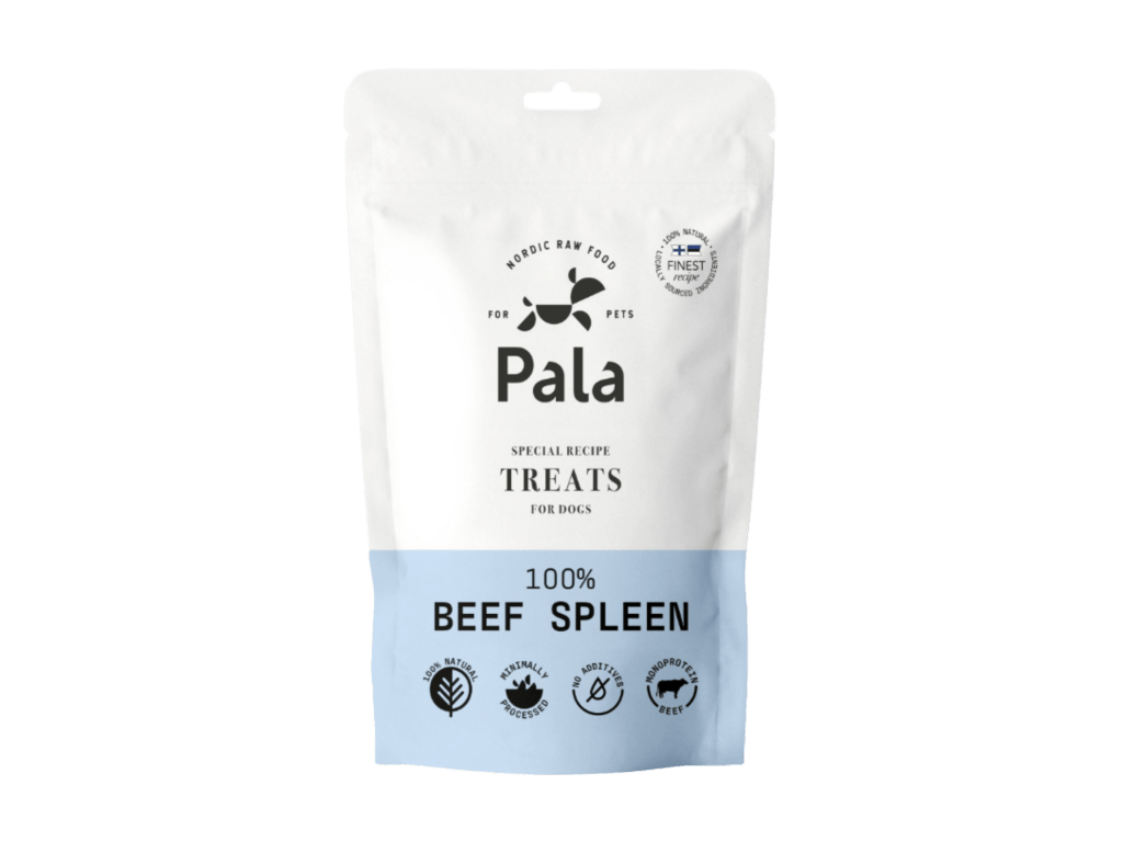 Pala Treats lufttørkede godbiter av storfemilt 100 g - Hundepappa
