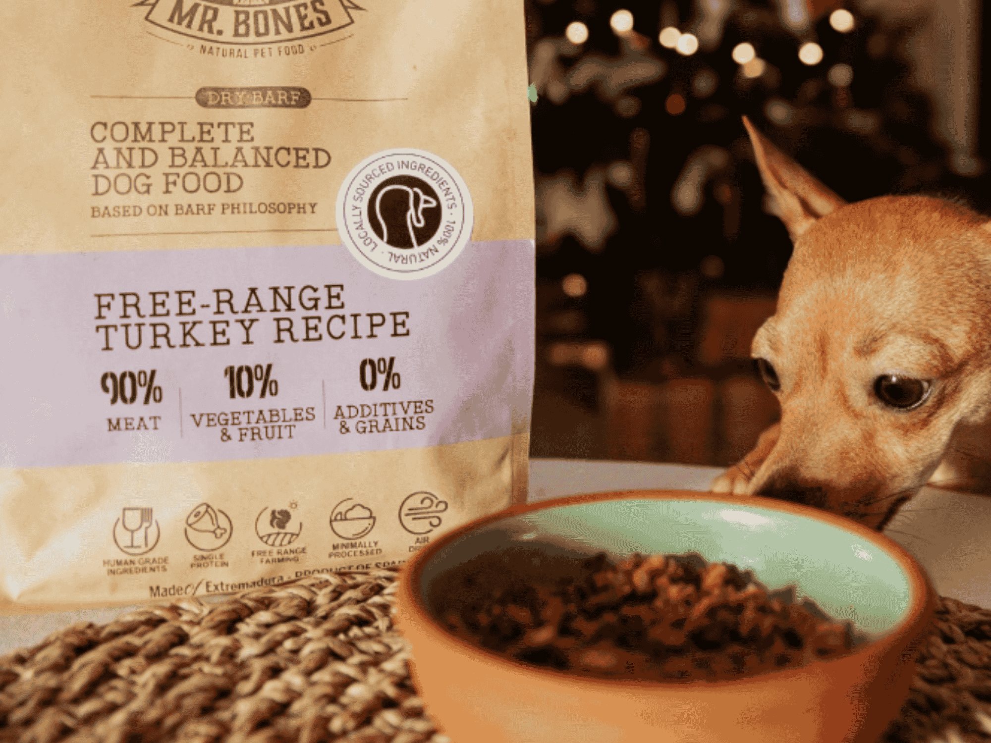 Mr. Bones lufttørket råfôr av frittgående kalkun - Hundepappa