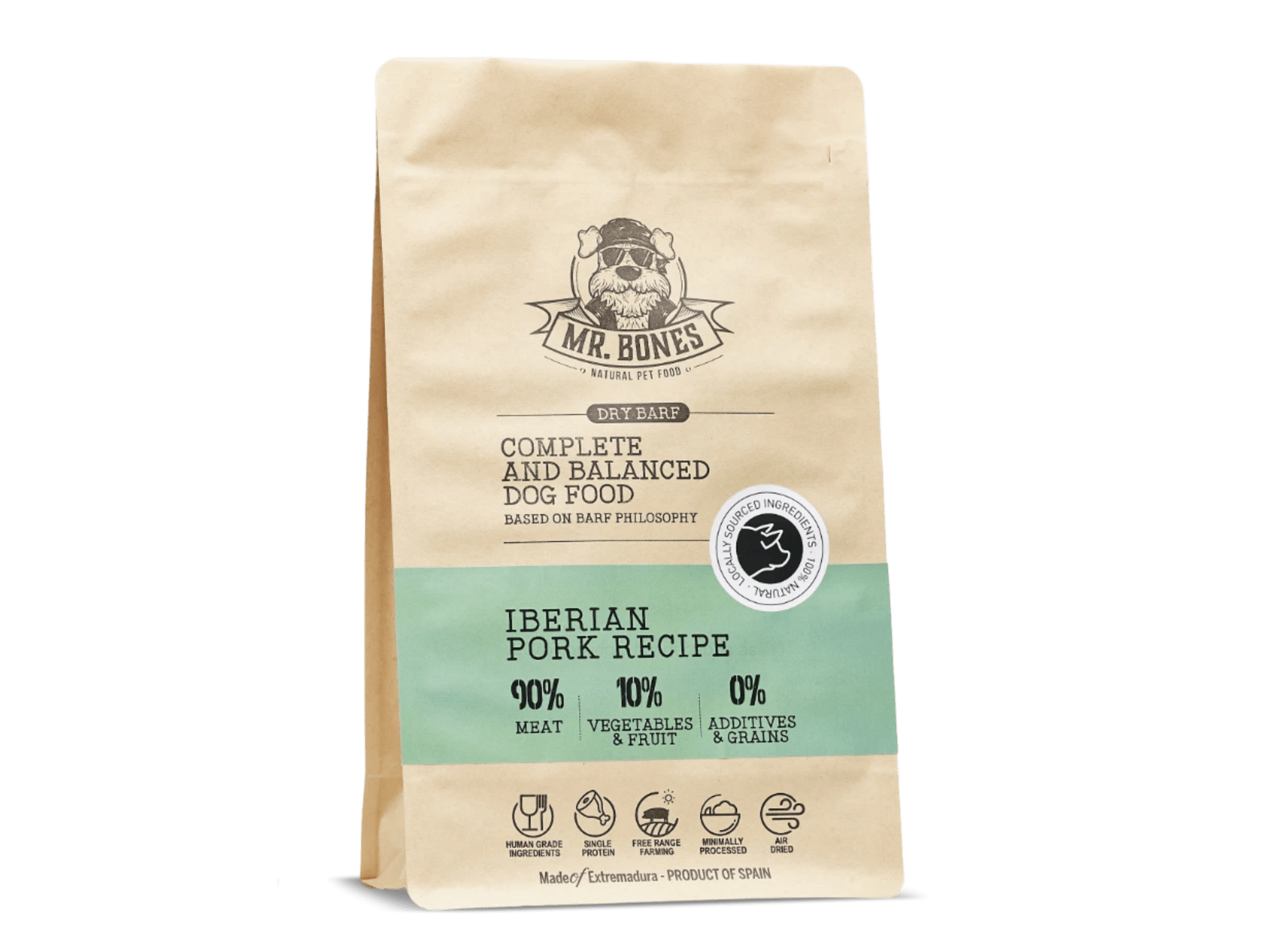 Mr. Bones lufttørket råfôr av iberisk gris - Hundepappa