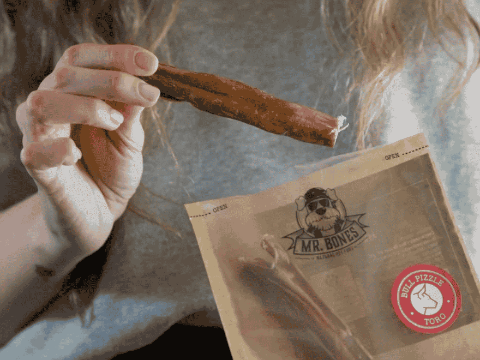 Mr. Bones Natural Snacks lufttørkede oksemuskler 2 stk - Hundepappa