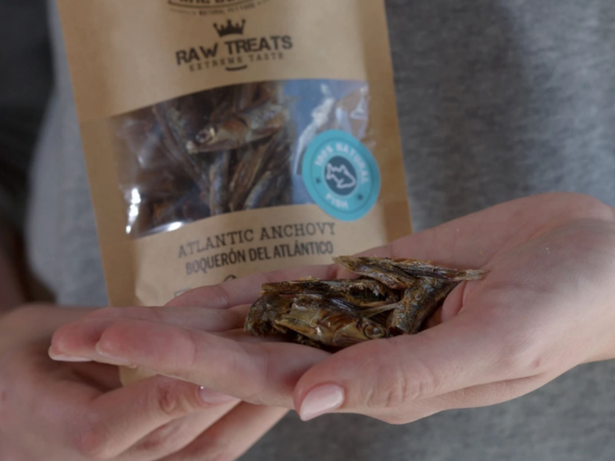 Mr. Bones Raw Treats godbiter av ansjos 45 g - Hundepappa