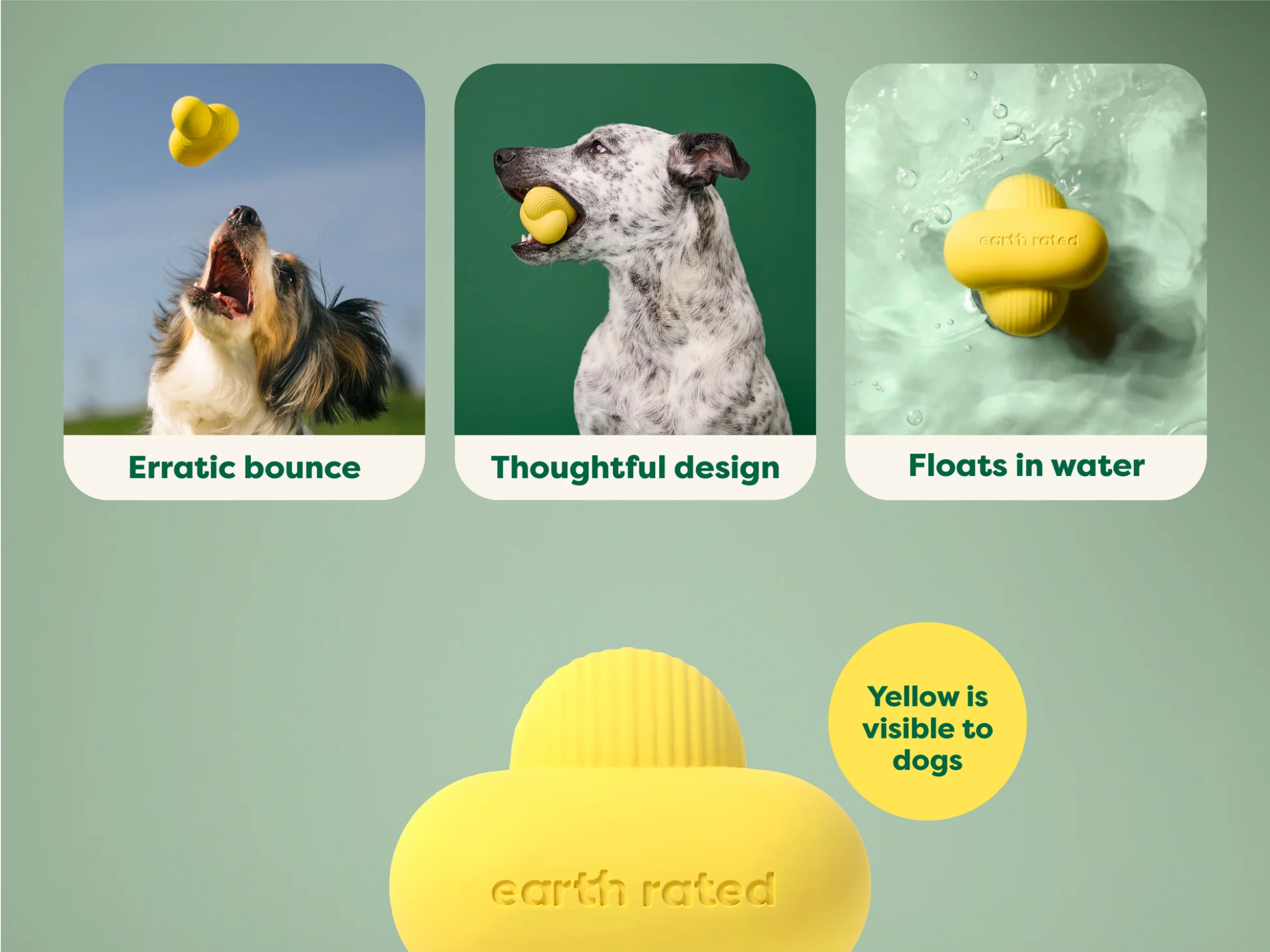 Earth Rated Fetch Toy apportleke i naturlig gummi