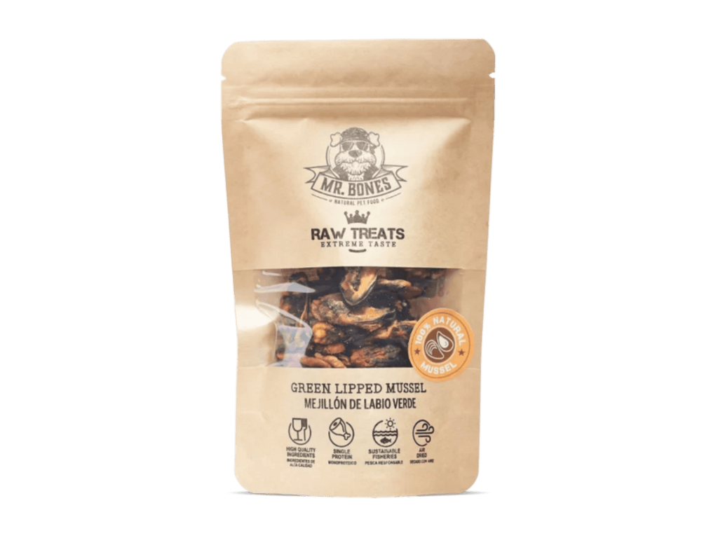 Mr. Bones Raw Treats godbiter av grønnleppemusling 45 g