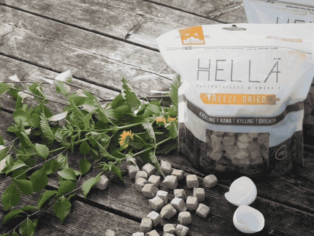 Mush Hellä frysetørket råfôr av kylling 250 g