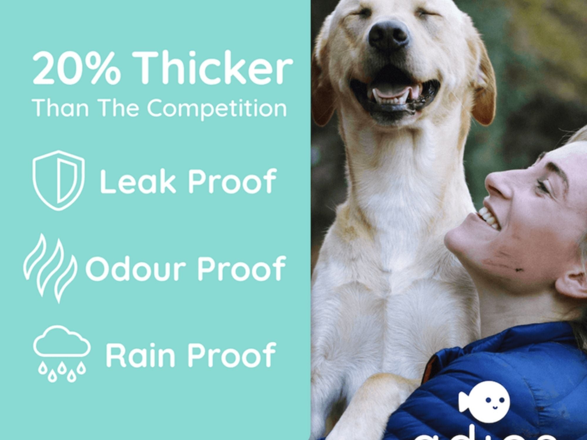 Adios komposterbare grå hundeposer med håndtak - Hundepappa