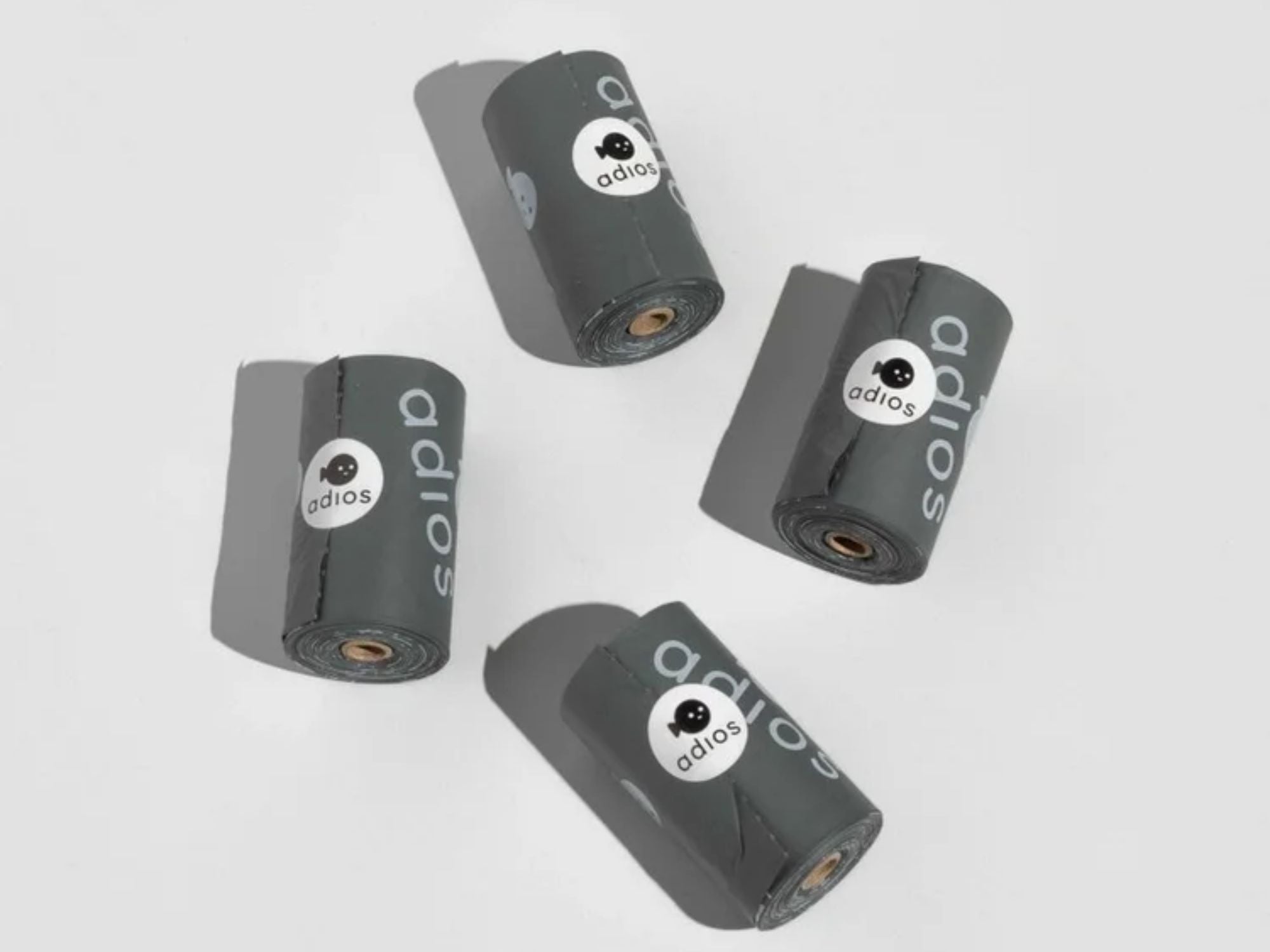 Adios komposterbare grå hundeposer med håndtak - Hundepappa