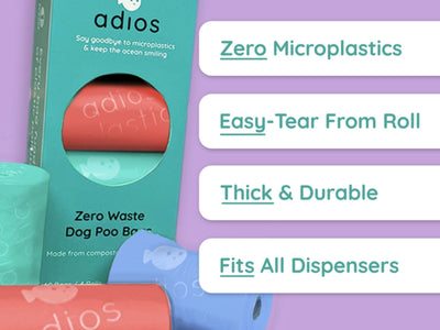 Adios komposterbare grå hundeposer med håndtak - Hundepappa