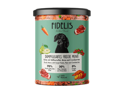 Fidelis dampkokt ferskfôr av and 400 g - Hundepappa