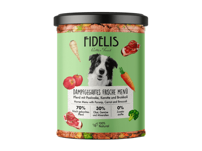 Fidelis dampkokt ferskfôr av hest 400 g - Hundepappa