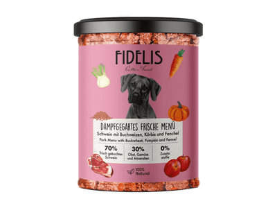 Fidelis dampkokt ferskfôr av svin 400 g - Hundepappa