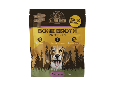 Boil And Broth beinkraftpulver av hjort 50 g - Hundepappa