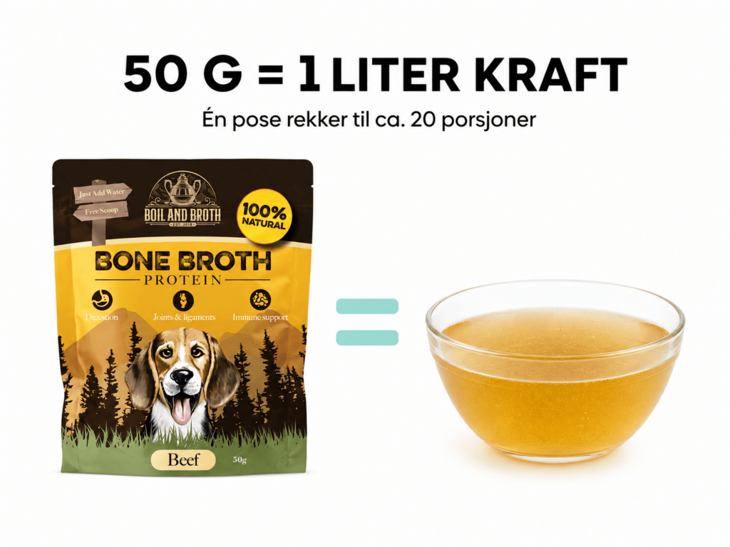 Boil And Broth beinkraftpulver av storfe 50 g - Hundepappa