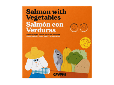 Canumi hermetisert laks med grønnsaker 240 g - Hundepappa