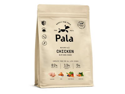 Pala Recipe 5 lufttørket råfôr av kylling - Hundepappa