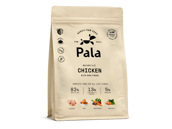 Pala Recipe 5 lufttørket råfôr av kylling - Hundepappa