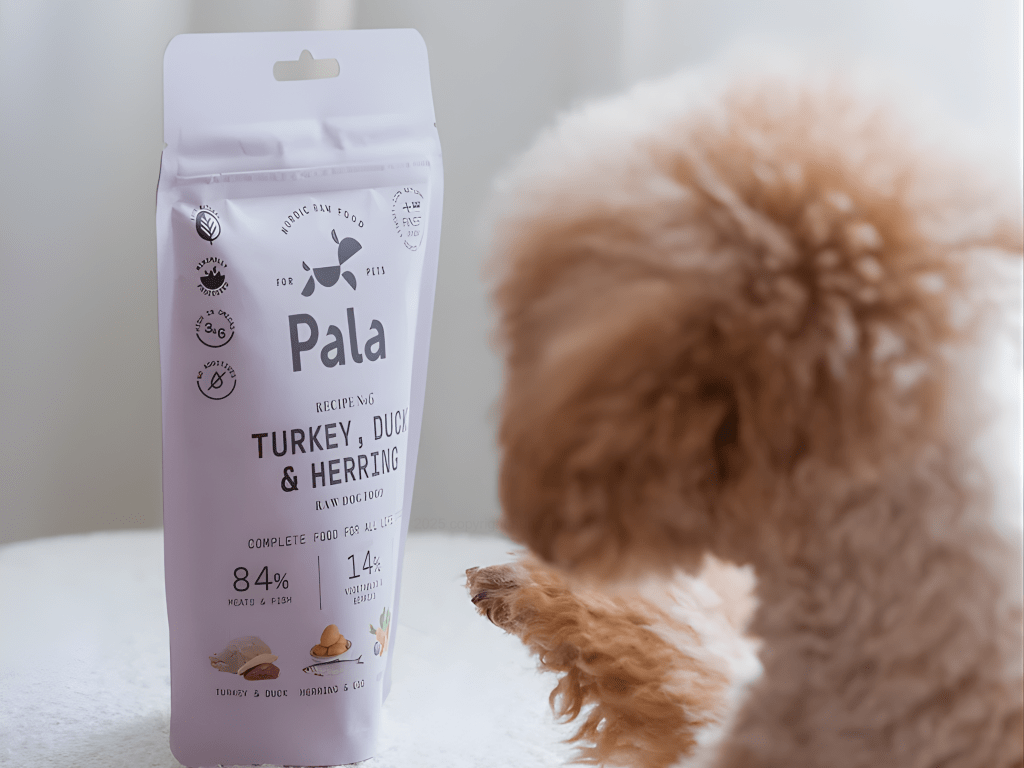 Pala Recipe 6 lufttørket råfôr av kalkun, and og norsk sild - Hundepappa