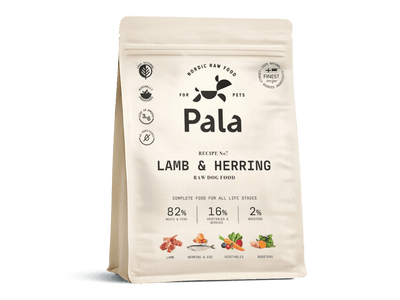 Pala Recipe 7 lufttørket råfôr av lam og norsk sild - Hundepappa