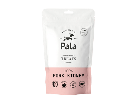 Pala Treats lufttørkede godbiter av grisenyre 100 g - Hundepappa