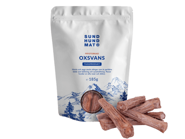 Sund Hundmat frysetørkede oksehaler 185 g - Hundepappa