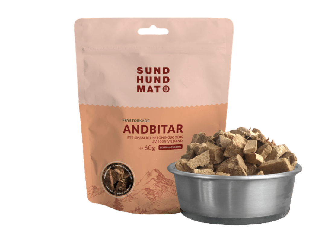 Sund Hundmat godbiter av frittgående and 60 g - Hundepappa
