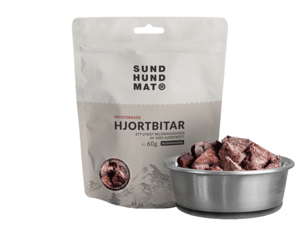 Sund Hundmat godbiter av hjort 60 g - Hundepappa