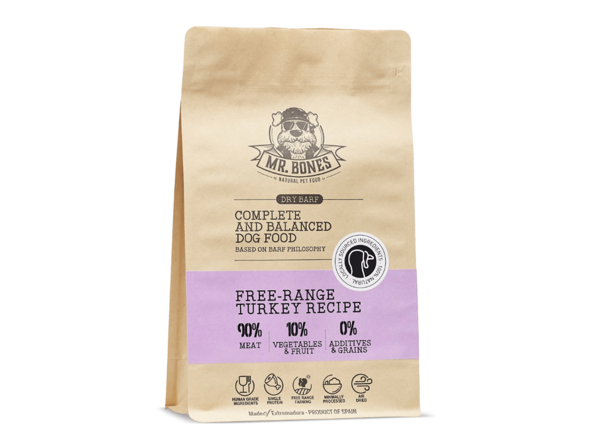 Mr. Bones lufttørket råfôr av frittgående kalkun - Hundepappa