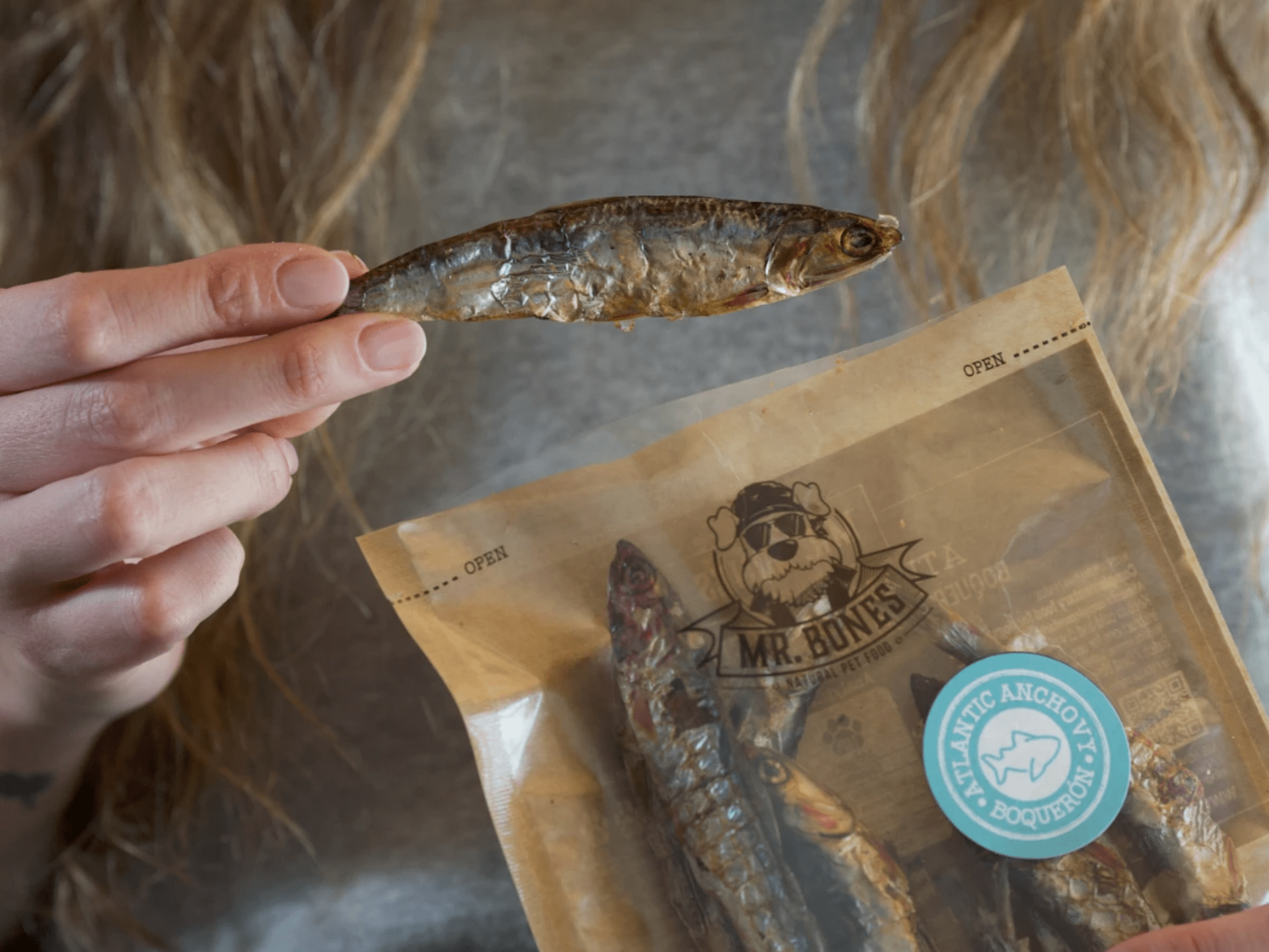 Mr. Bones Natural Snacks hele ansjos 50 g - Hundepappa