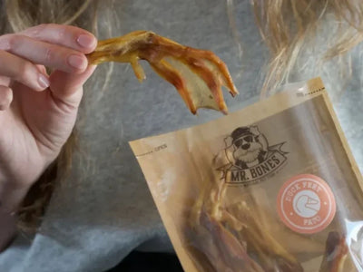 Mr. Bones Natural Snacks lufttørkede andeføtter 4 - 5 stk - Hundepappa
