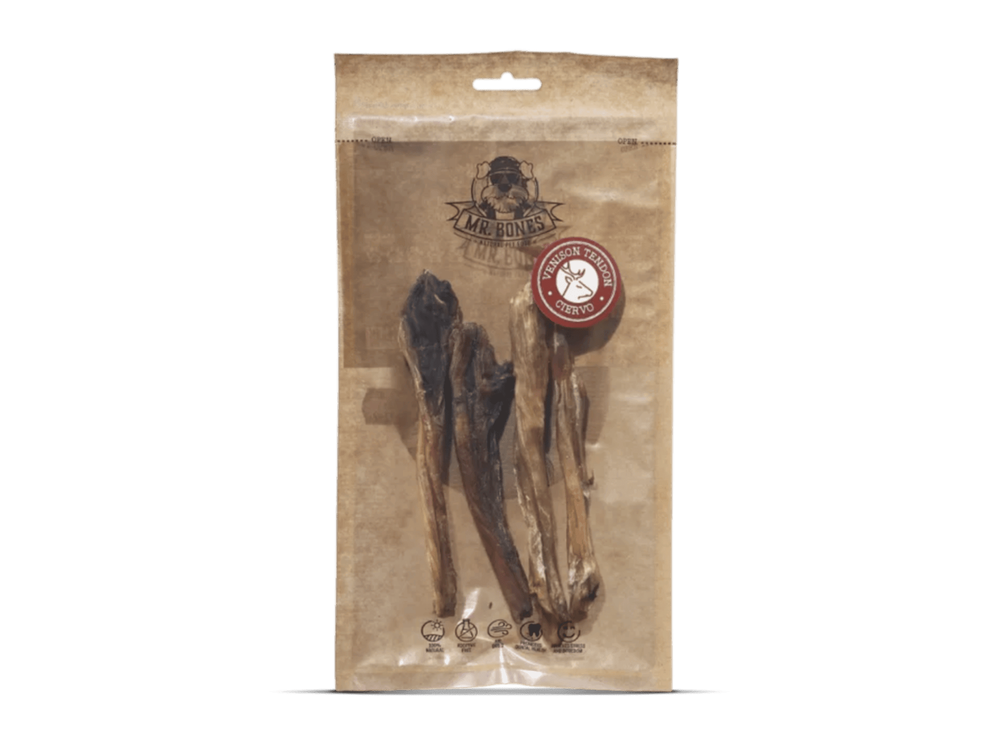 Mr. Bones Natural Snacks lufttørkede hjortesener 4 stk - Hundepappa