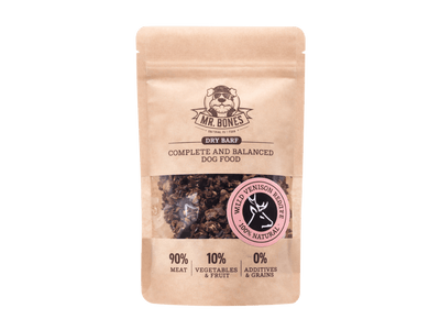 Mr. Bones prøvepose av lufttørket råfôr - Hundepappa