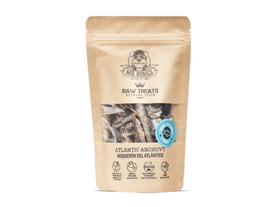 Mr. Bones Raw Treats godbiter av ansjos 45 g - Hundepappa
