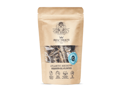 Mr. Bones Raw Treats godbiter av ansjos 45 g - Hundepappa