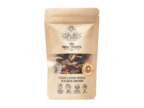 Mr. Bones Raw Treats godbiter av grønnleppemusling 45 g - Hundepappa