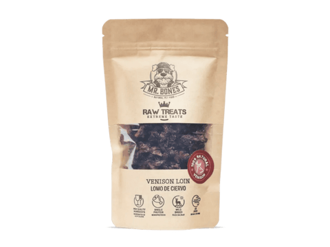 Mr. Bones Raw Treats godbiter av hjort 45 g - Hundepappa