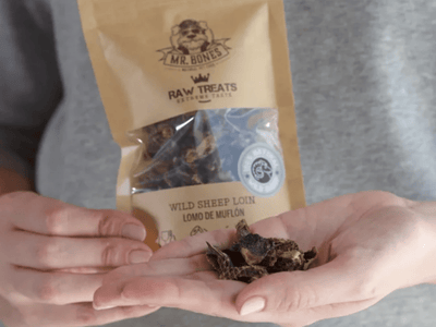 Mr. Bones Raw Treats godbiter av villsau 45 g - Hundepappa
