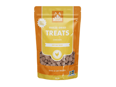 Mush Freeze - Dried Treats frysetørkede godbiter av kylling 50 g - Hundepappa