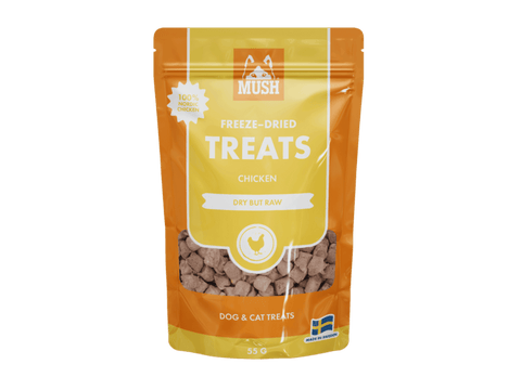 Mush Freeze - Dried Treats frysetørkede godbiter av kylling 50 g - Hundepappa