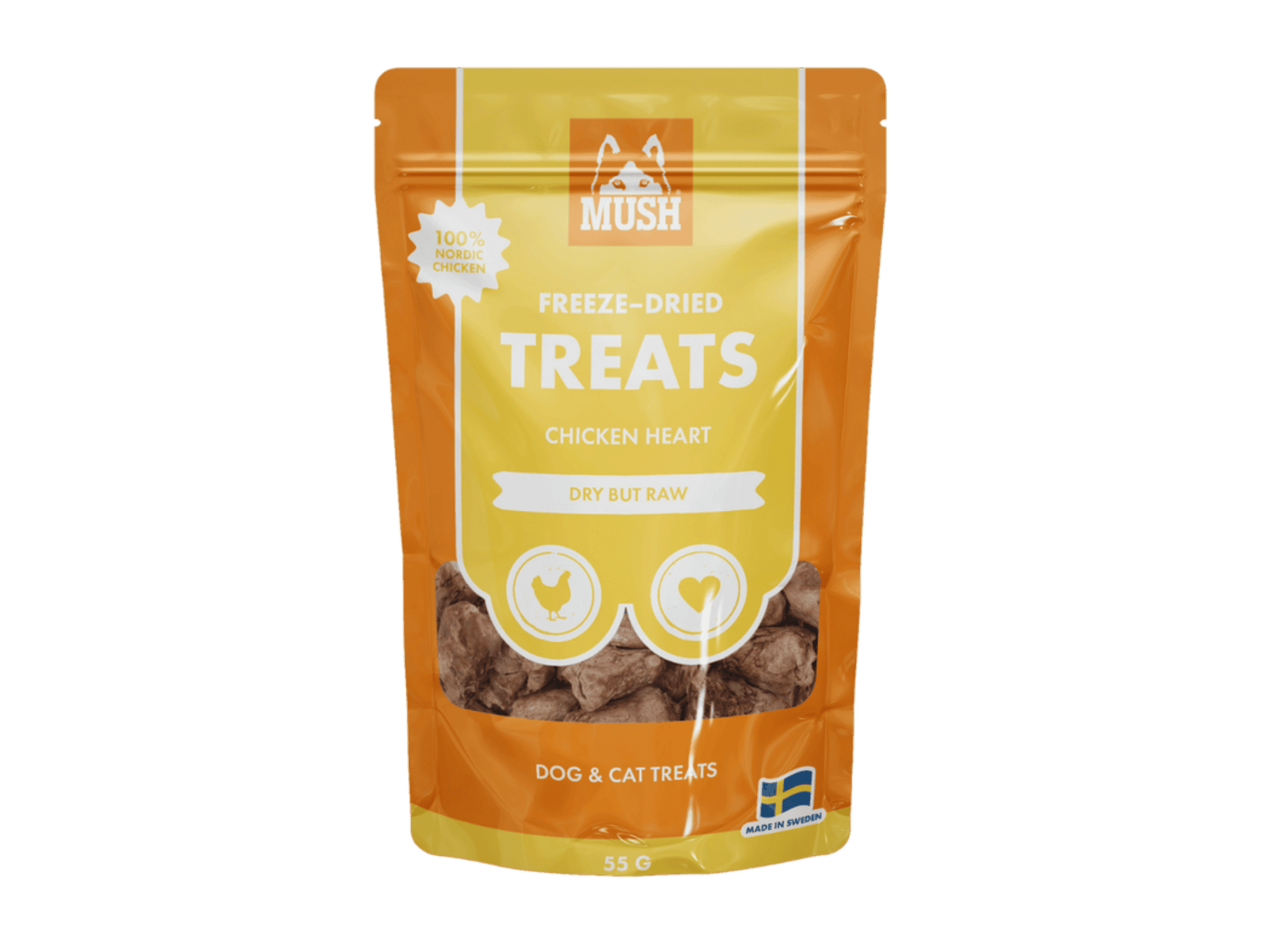 Mush Freeze - Dried Treats frysetørkede godbiter av kylling 50 g - Hundepappa