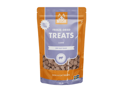Mush Freeze - Dried Treats frysetørkede godbiter av lam 55 g - Hundepappa