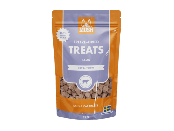 Mush Freeze - Dried Treats frysetørkede godbiter av lam 55 g - Hundepappa