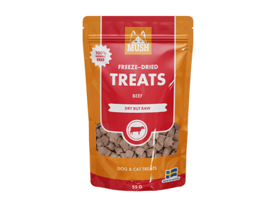 Mush Freeze - Dried Treats frysetørkede godbiter av storfe - Hundepappa