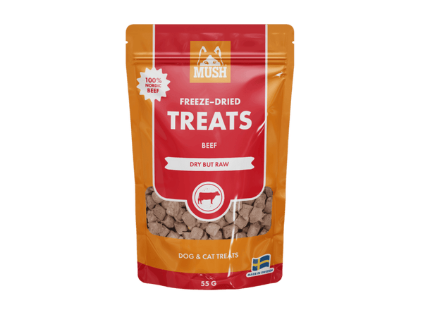 Mush Freeze - Dried Treats frysetørkede godbiter av storfe - Hundepappa