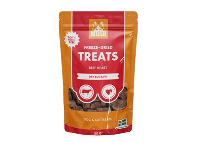 Mush Freeze - Dried Treats frysetørkede godbiter av storfe - Hundepappa
